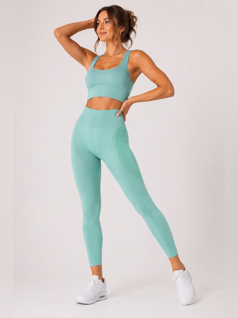 🩵 NVGTN XS Seamless Contour Leggings Ribbed High Waist Workout Gym 🩵